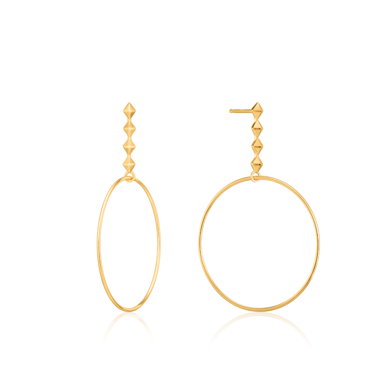 Gold Spike Hoop Earrings