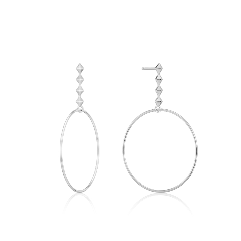 Silver Spike Hoop Earrings