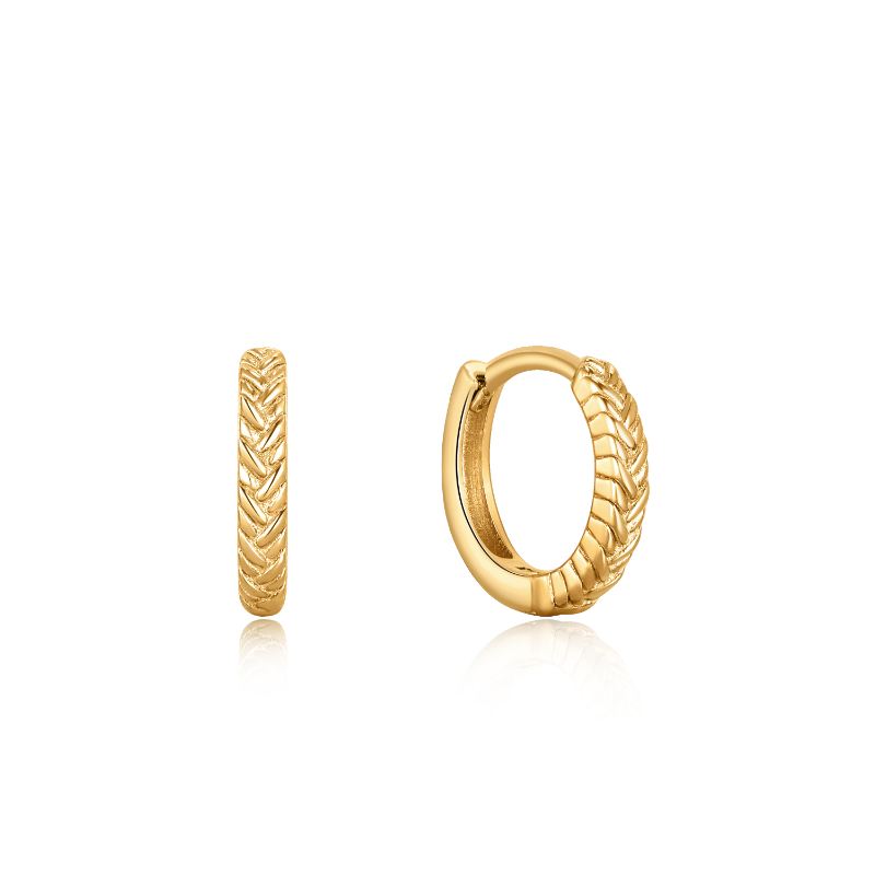 GOLD ROPE HUGGIE HOOP EARRINGS