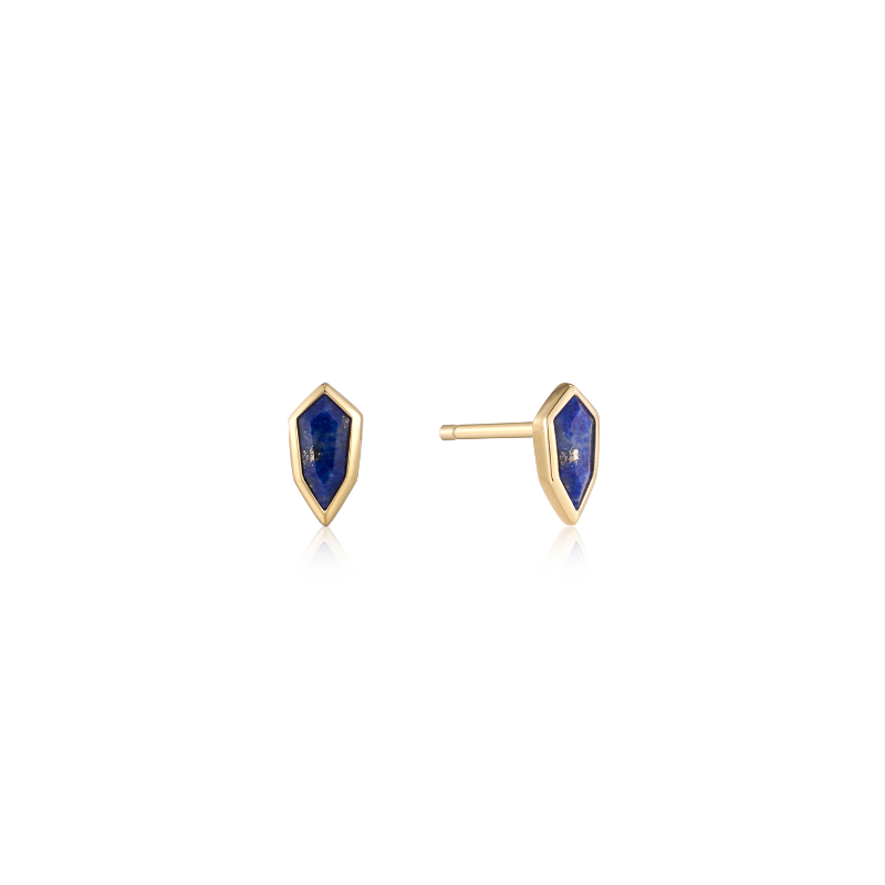 LAPIS EMBLEM STUD EARRINGS