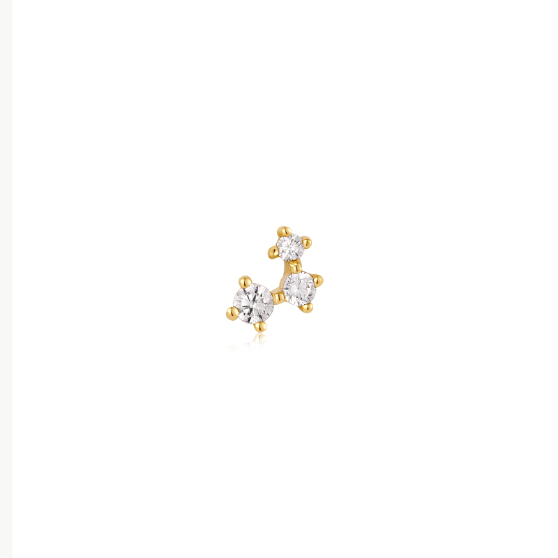 Gold Sparkle Galaxy Barbell Single Earring