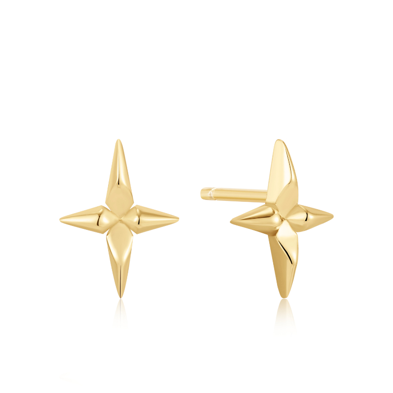 Gold Cross Stud Earrings