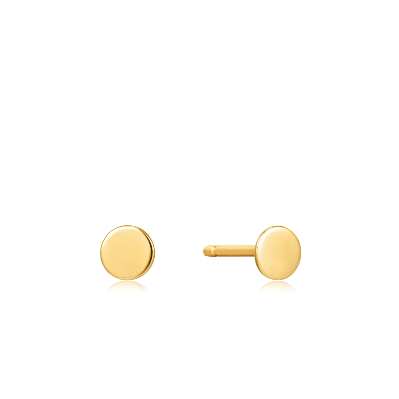 14KT GOLD DISC STUD EARRINGS