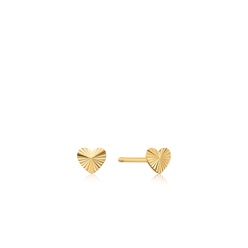 14KT GOLD HEART STUD EARRINGS