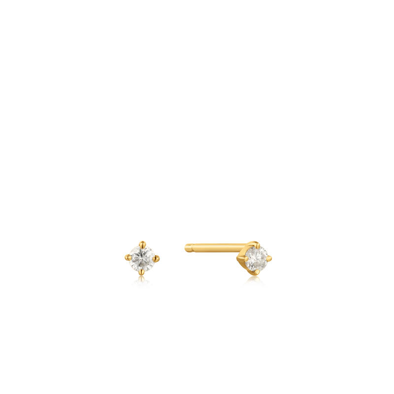 14KT GOLD NATURAL DIAMOND STUD EARRINGS