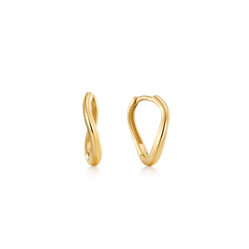 14KT Gold Magma Huggie Hoop Earrings