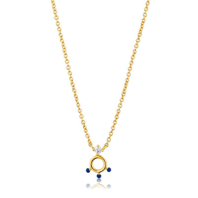 Dotted Circle Pendant Necklace