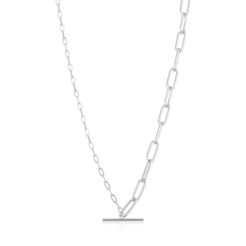 MIXED LINK T-BAR NECKLACE