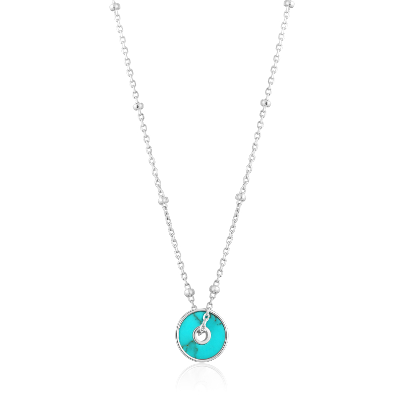 TURQUOISE DISC NECKLACE