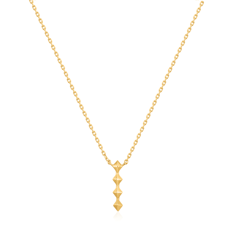 Gold Spike Drop Necklace