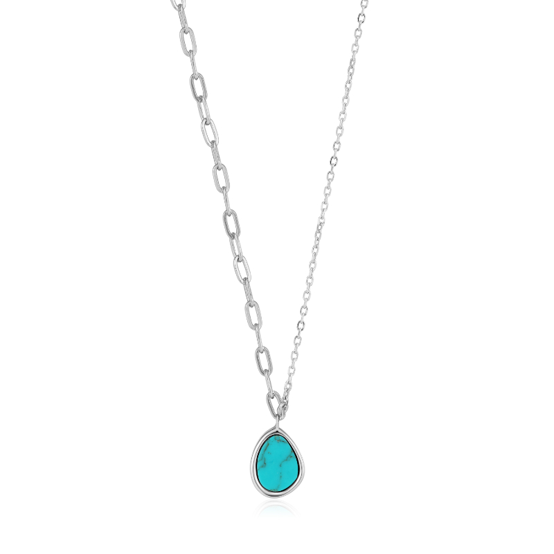 Tidal Turquoise Mixed Link Necklace