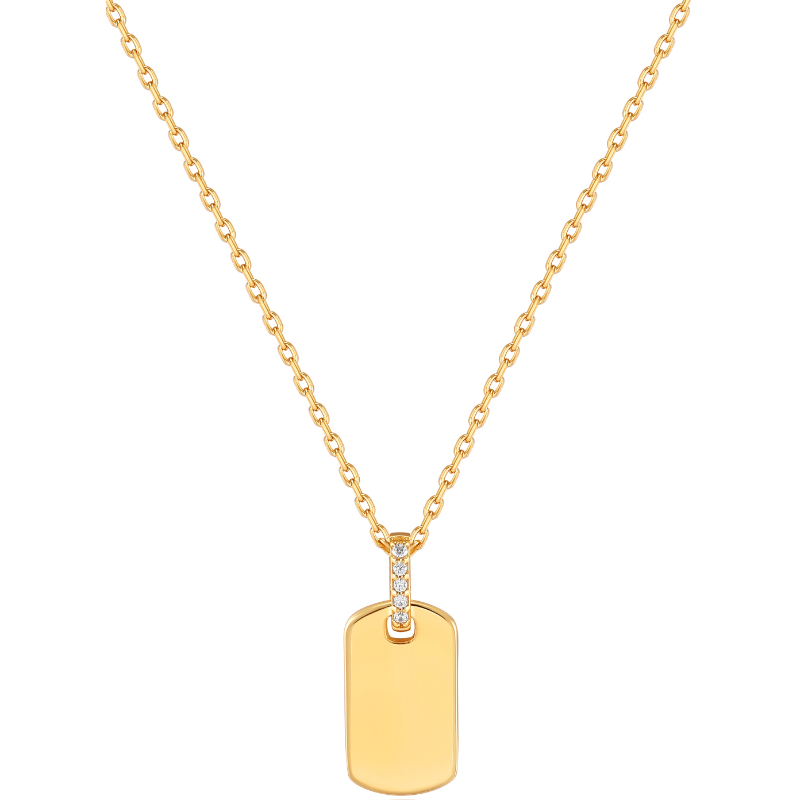 Glam Tag Pendant Necklace