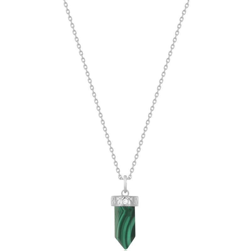 Malachite Point Pendant Necklace