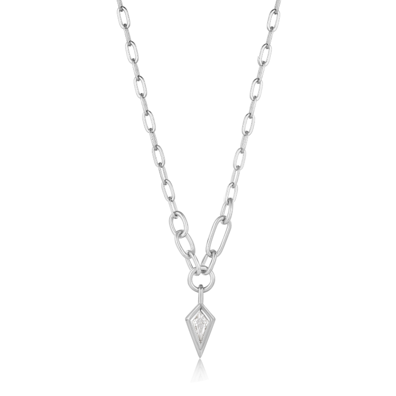 SPARKLE DROP PENDANT CHUNKY CHAIN NECKLACE