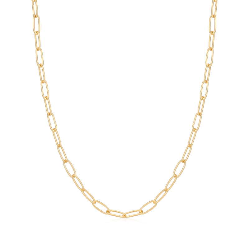 Gold Link Charm Chain Necklace