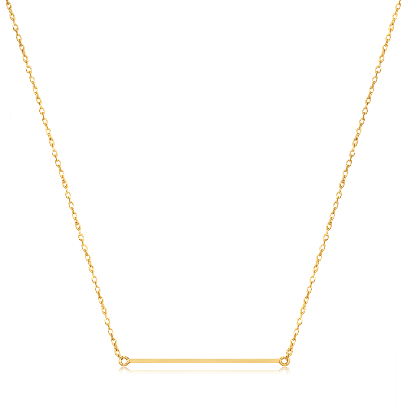 14KT GOLD SOLID BAR NECKLACE