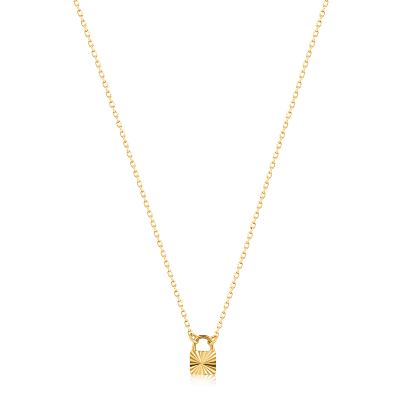 14KT GOLD PADLOCK NECKLACE