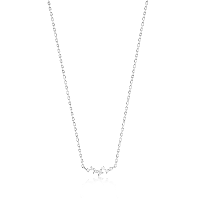 14KT WHITE GOLD STARGAZER Natural DIAMOND CONSTELLATION NECKLACE