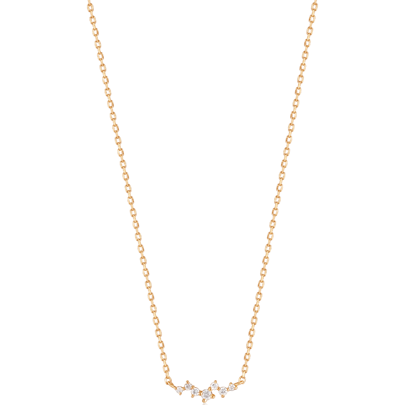 14KT GOLD STARGAZER NATURAL DIAMOND CONSTELLATION NECKLACE