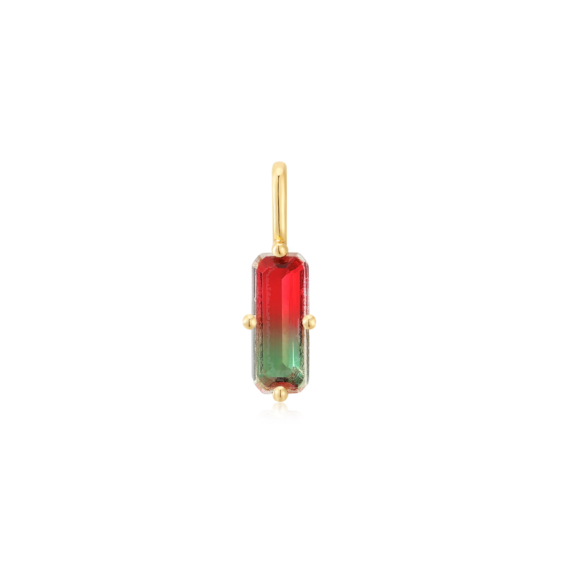 Gold Faceted Red Charm