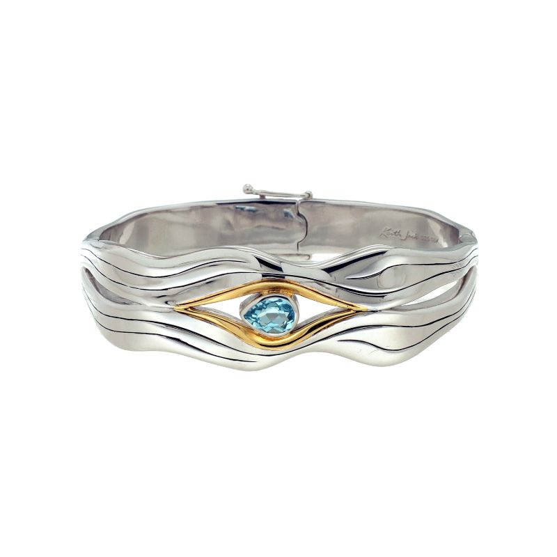 Sterling Silver Rhodium 10k Blue Topaz Rocks 