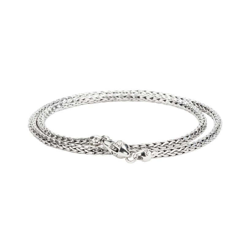 Sterling Silver Dragon Weave 3mm round Chain 18