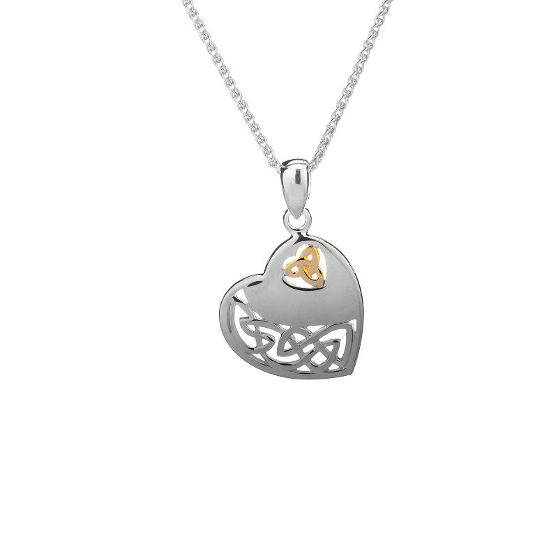 Sterling Silver 10k Celtic Heart Pendant