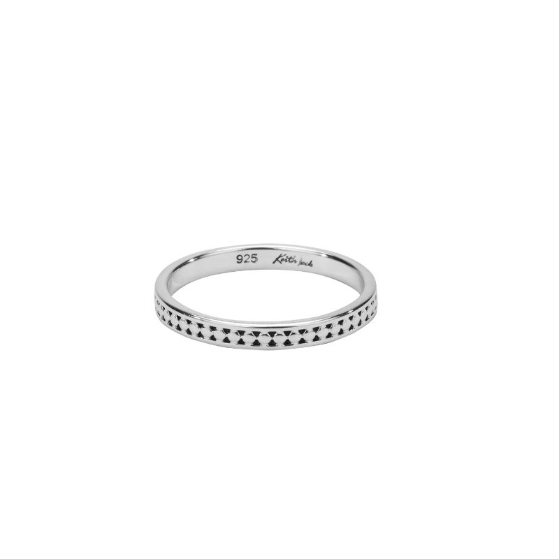 Sterling Silver Beaded Ring Rail Narrow