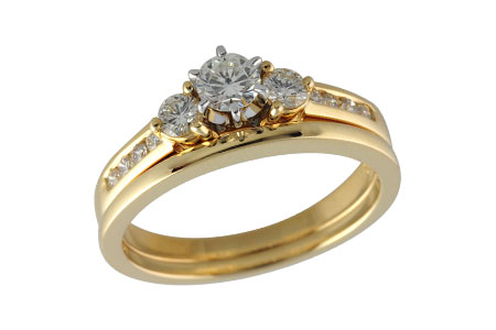 14KT Gold Two-Piece Wedding Set